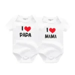 Four Seasons “I Love Papa Mama” Newborn Boy & Girl Bodysuits