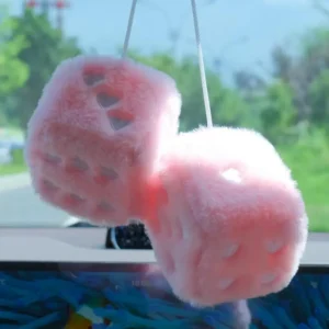 Car Interior Accessories Dice – 1 Pair Plush Toy Dice Pendant