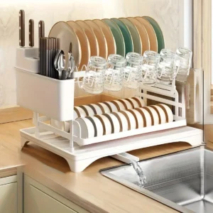 Dish Drying Rack, 2 Tier Dish Racks for Kitchen Counter
