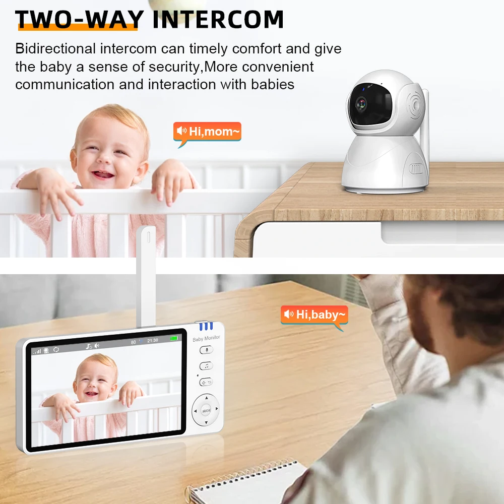 5” 720P HD IPS Screen Video Baby Monitor – Pan Tilt, 4X Zoom - Image 4