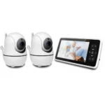 5 inch Video Baby Monitor with Two Camera and Audio, Night Vision, 4X Zoom