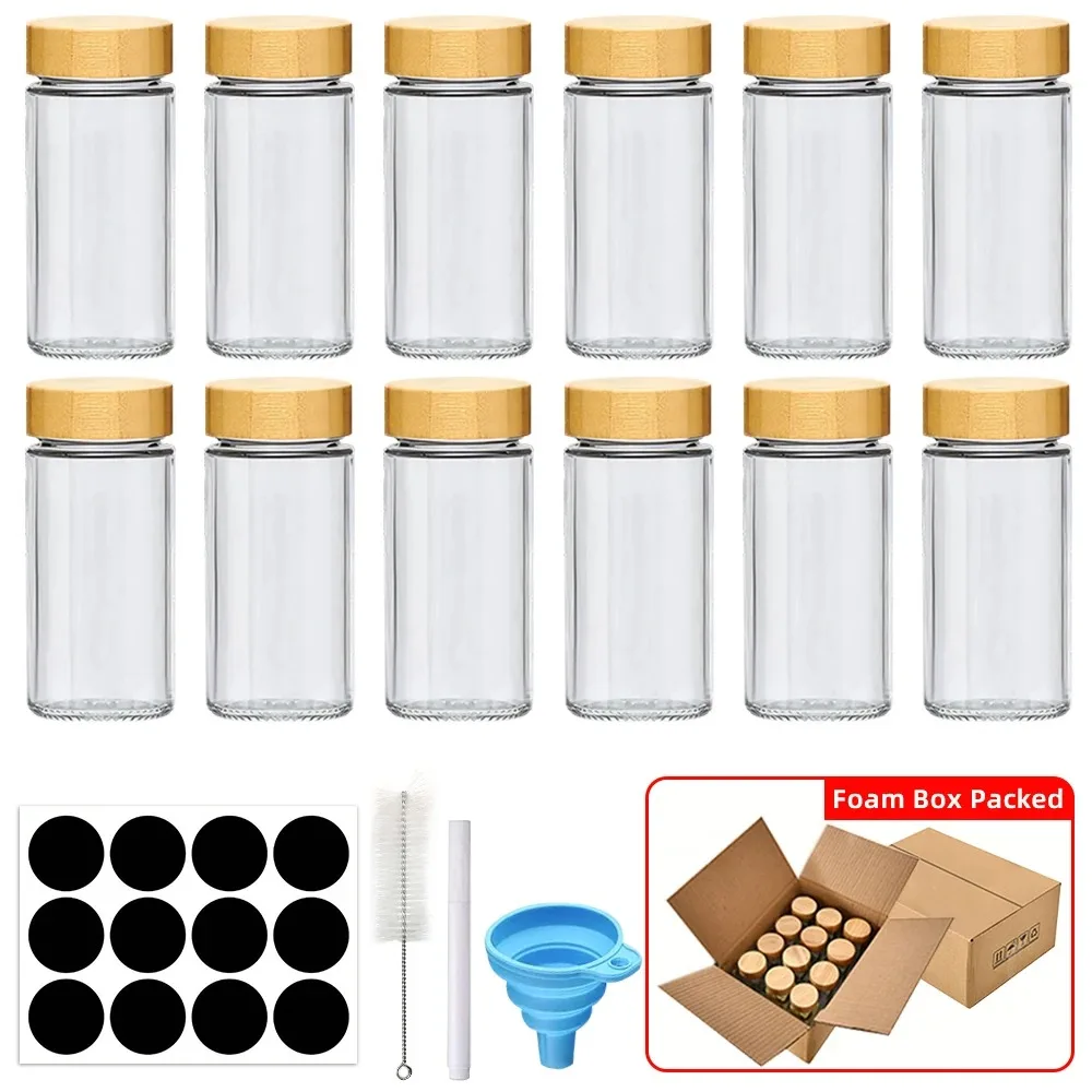 Glass Spice Jars with Bamboo Lids Include with Minimalist Spice - Image 5