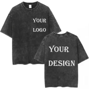 Cotton Washed Tshirt Customized Printed T Shirt Top DIY