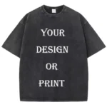 Cotton Washed Tshirt Customized Printed T Shirt Retro Top
