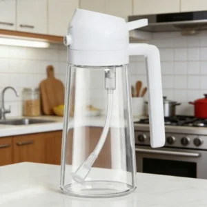 2-in-1 Kitchen Oil Sprayer and Dispenser Bottle, Plastic Oil Mister