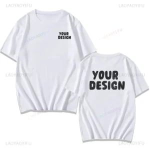 Customized Printed Cotton Black White T Shirt Men Women