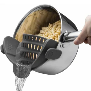 Silicone Kitchen Strainer Clip On Pots and Pans Drain Rack