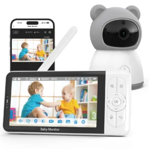 Smart Baby Monitor 2K Camera 5" 1080P Display with Temperature Detection