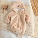 Baby Plush Romper with Hat – Adorable Pet Design, Winter Warm
