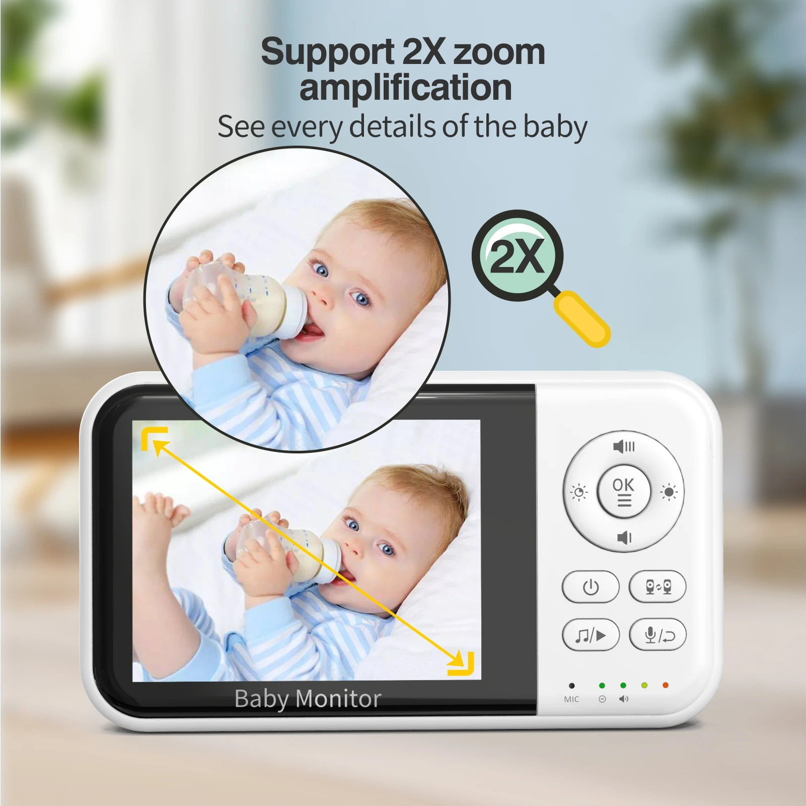 Baby Monitor with Camera and Night Vision 3.2 Inch Screen 2-Way - Image 4