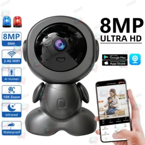 8MP Wifi Surveillance Robot Camera PTZ Security Baby Monitor
