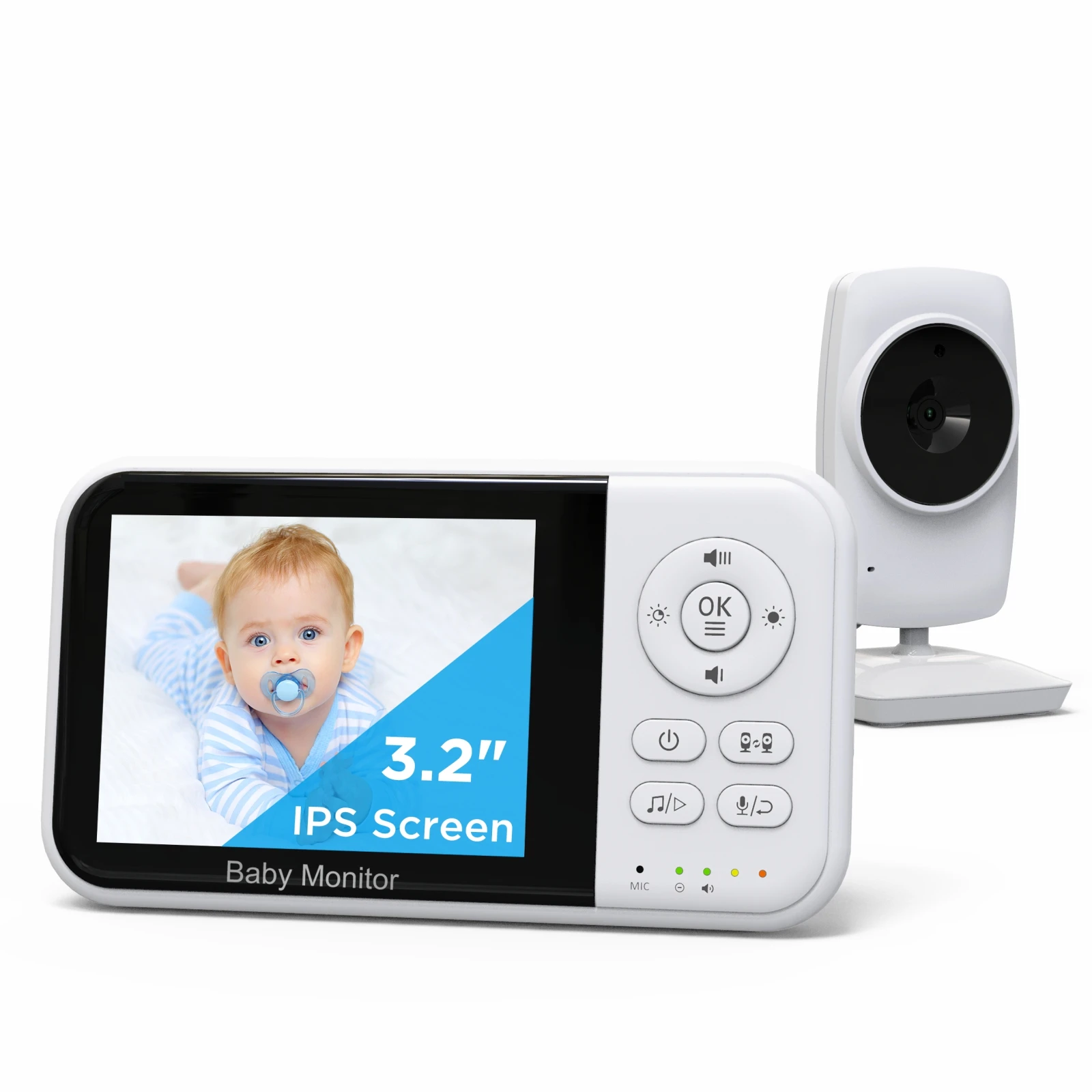 Baby Monitor with Camera and Night Vision 3.2 Inch Screen 2-Way