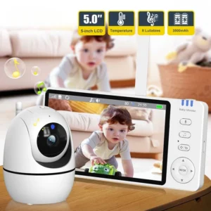 5 Inch Video Baby Monitor With Camera PTZ Zoom Babyphone