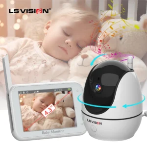 4.3 Inch Video Baby Monitor With Pan Tilt Camera 2.4G Wireless
